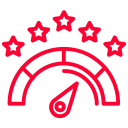 speed meter at high speed icon